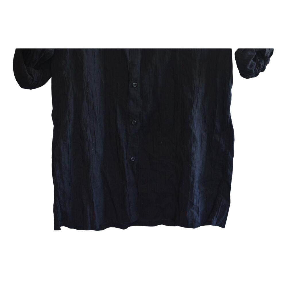 Lauren Ralph Lauren Crushed Cotton Cover-Up Shirt Black - Picture 5 of 8